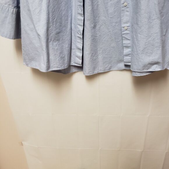 Women's Zara Fit Loose Light Blue Cotton Button Down Shirt Sz M PO Excellent - Picture 2 of 12